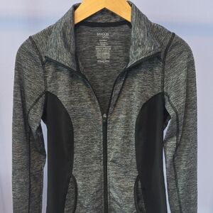 Danskin Women's Heathered Gray and Black Zip-Up Jacket
